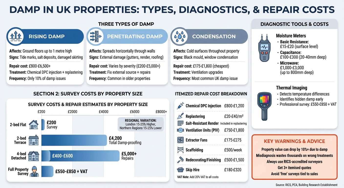 Damp Types, Costs and Repair Methods Comparison Guide