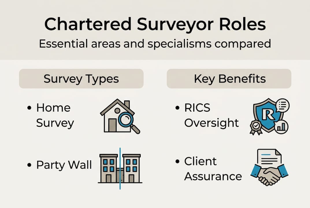 Infographic comparing surveyor types and benefits