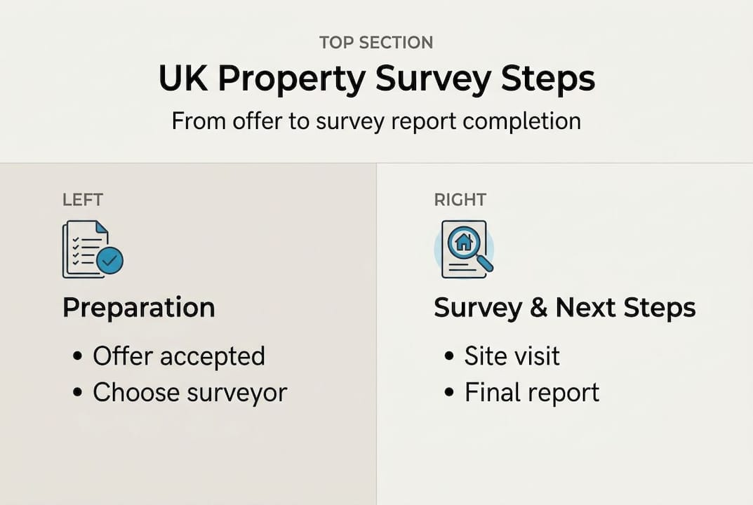 Infographic with key UK survey workflow steps