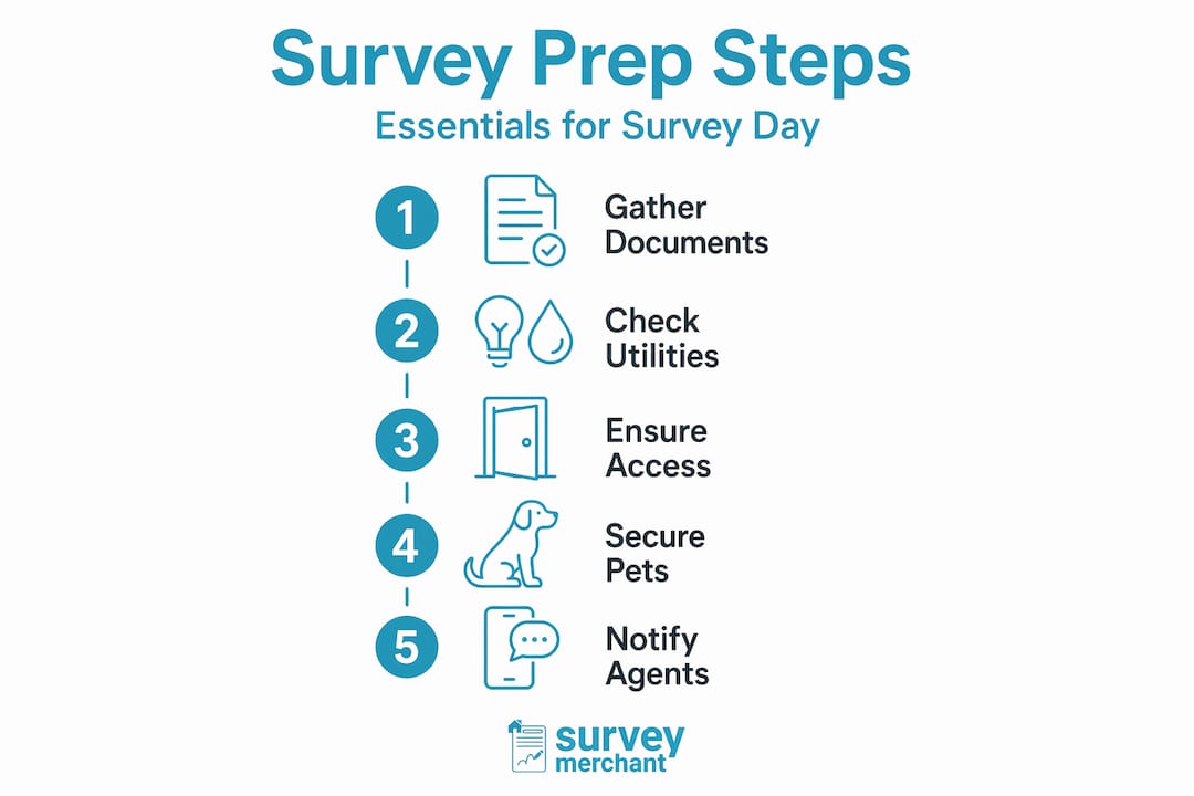Infographic showing five key survey prep steps
