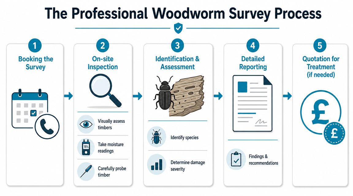 The Woodworm Survey Process What Surveyors Inspect