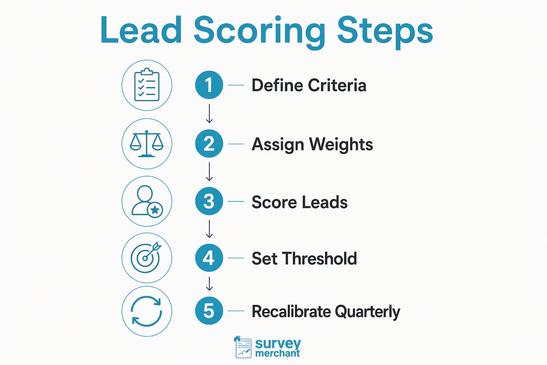 Infographic showing lead scoring steps for surveyors
