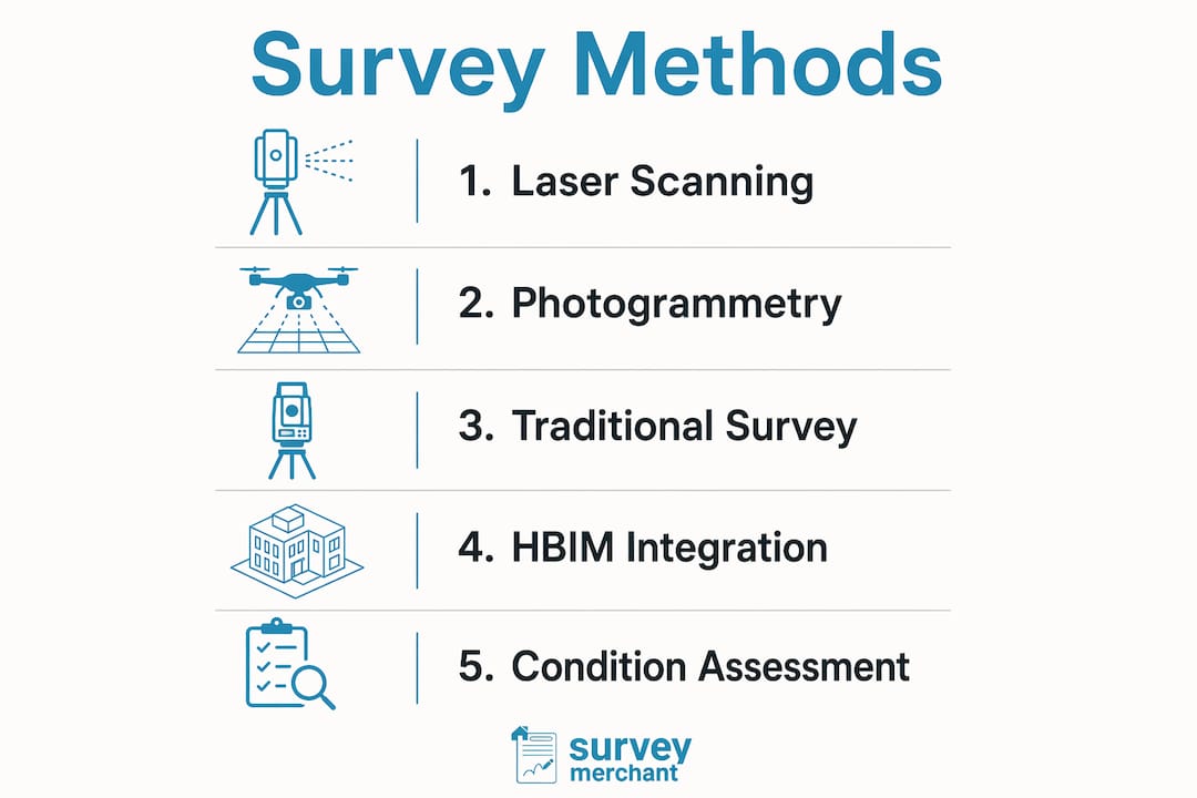 Infographic showing stepwise heritage survey methods