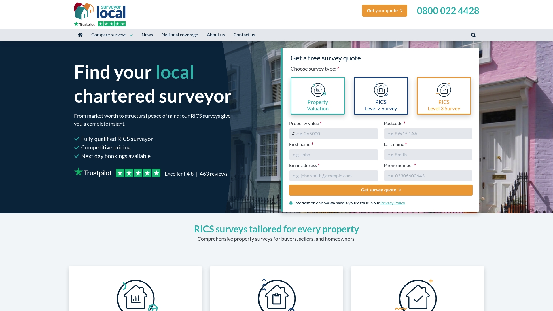 Surveyor Local website screenshot