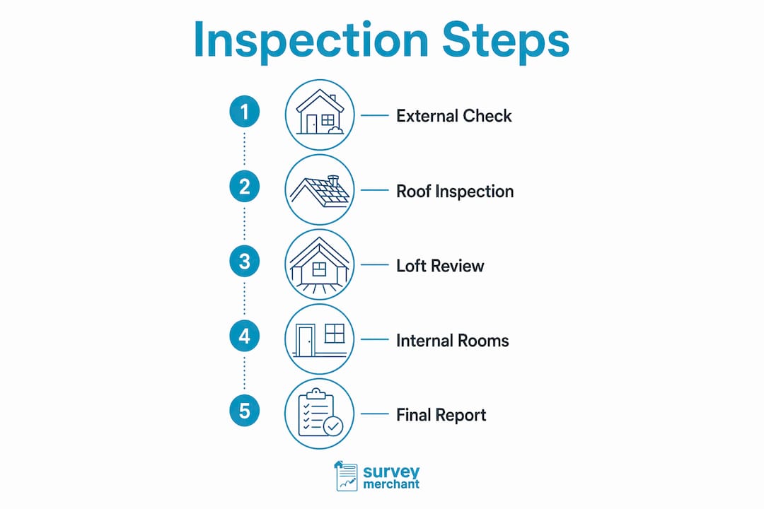 Infographic showing defect inspection step-by-step process