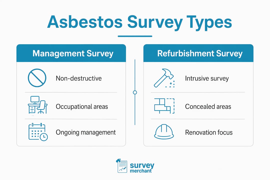 Infographic comparing management survey and refurbishment survey