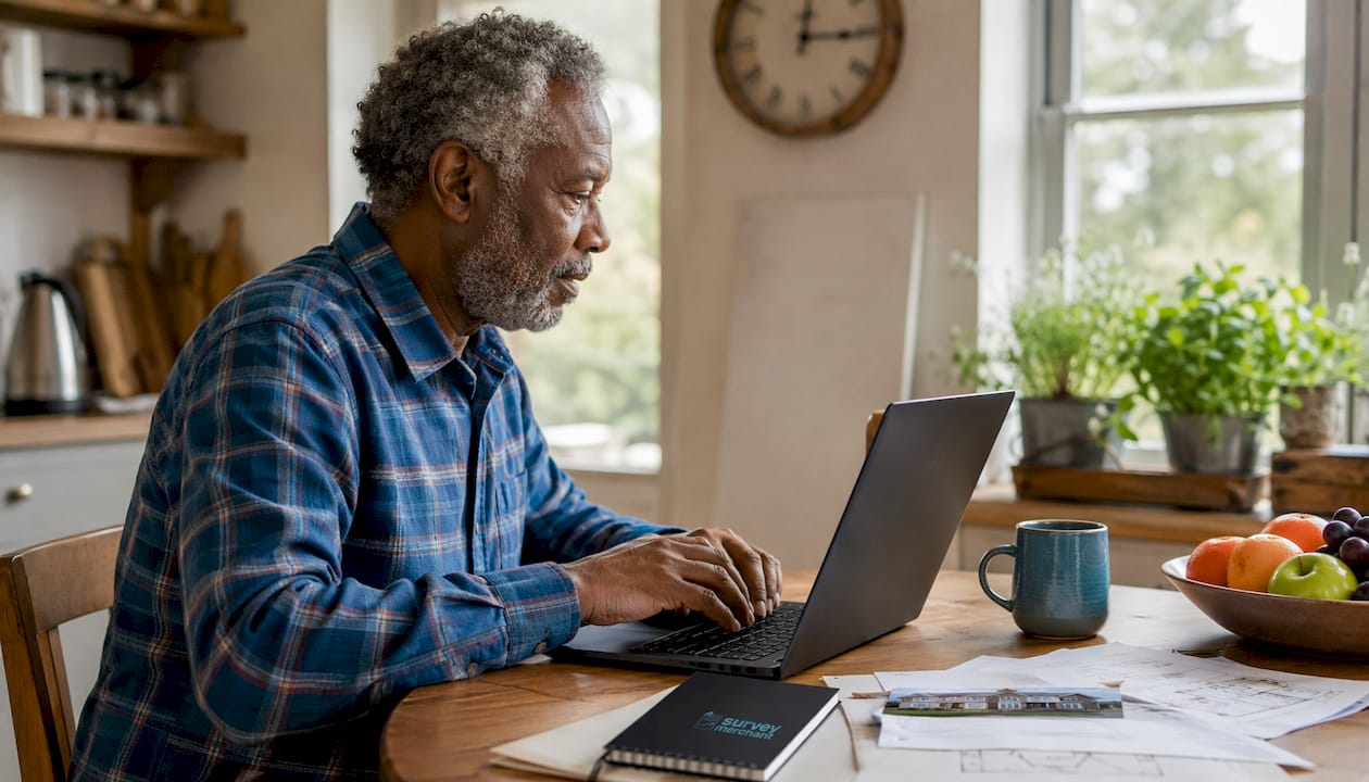 Man verifying RICS membership on computer