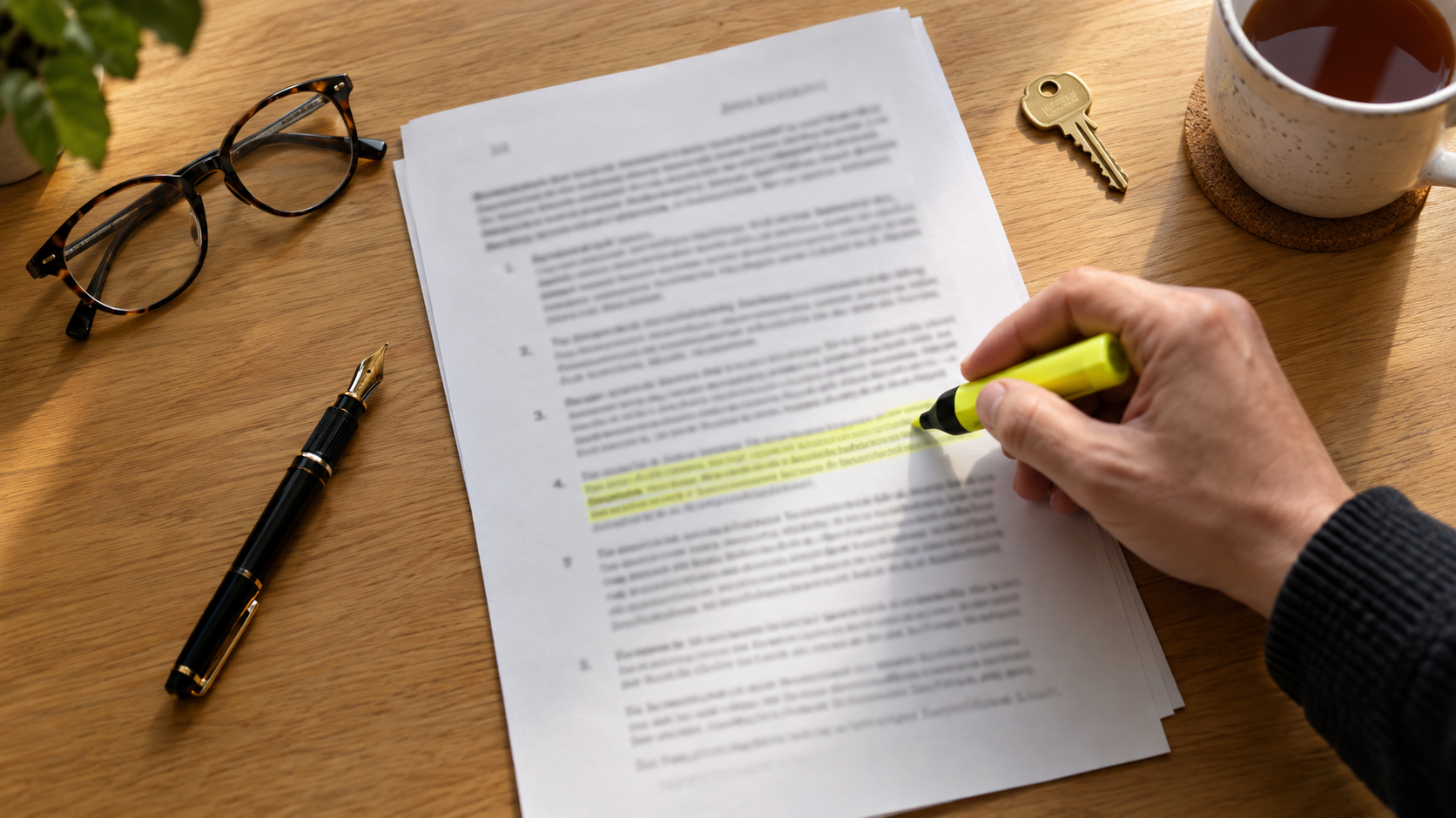 Homeowner highlighting a restrictive covenant clause on a UK property title register