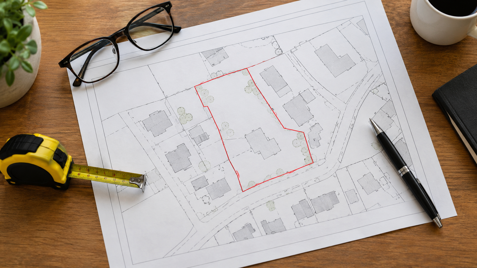 Land Registry title plan with red-edged boundary used as evidence in an adverse possession application