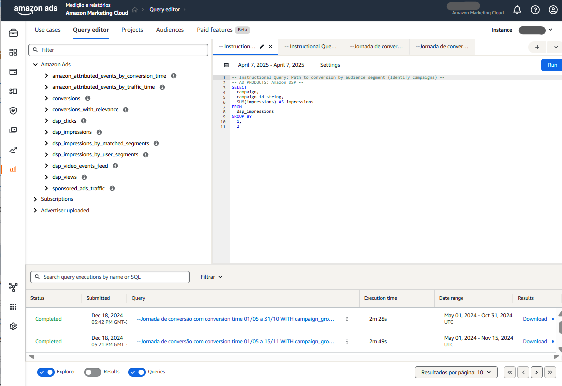 query editor na AMC
