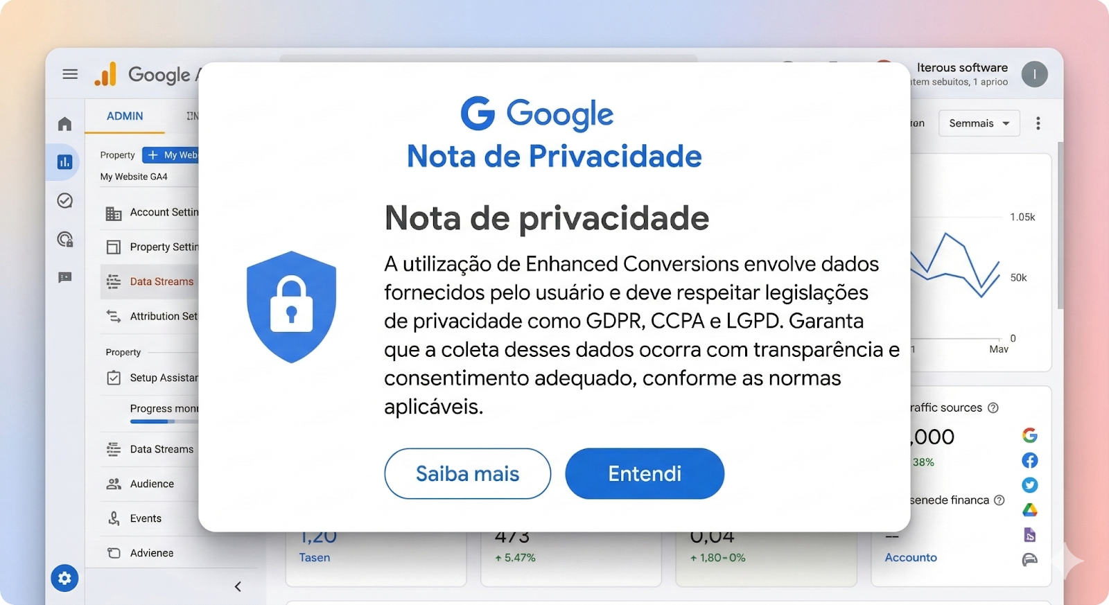 nota de privacidade do google - enhanced conversions