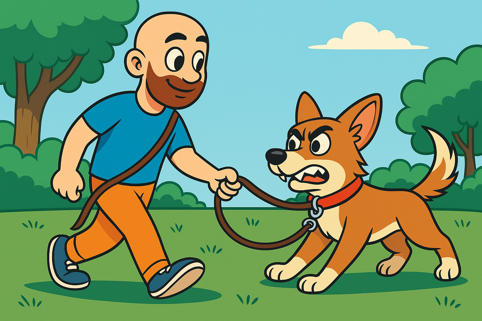 balade de chien compliqué