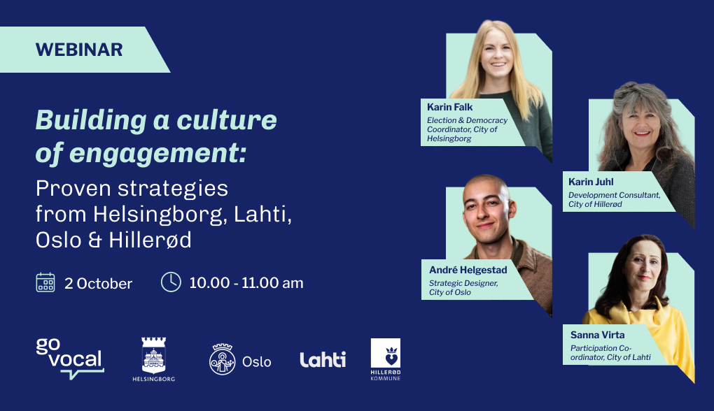 Building a culture of engagement - Nordic leaders panel: Proven strategies from Helsingborg, Lahti, Oslo & Hillerød