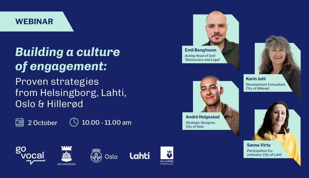 Building a culture of engagement - Nordic leaders panel: Proven strategies from Helsingborg, Lahti, Oslo & Hillerød