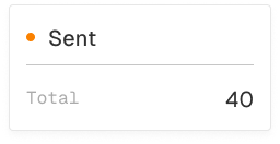 Section intitulée « Envoyé » avec un total de 40 affiché.