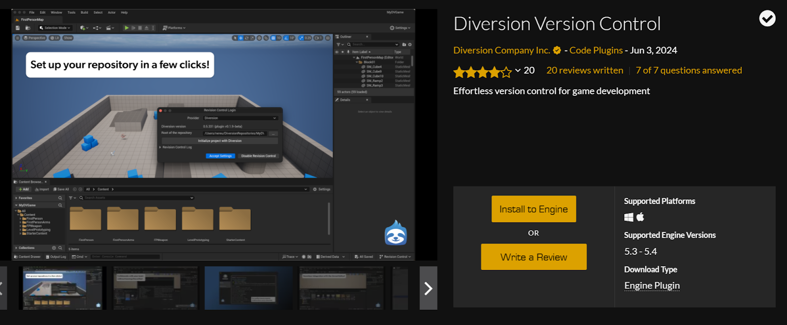 Diversion plugin for Unreal Engine