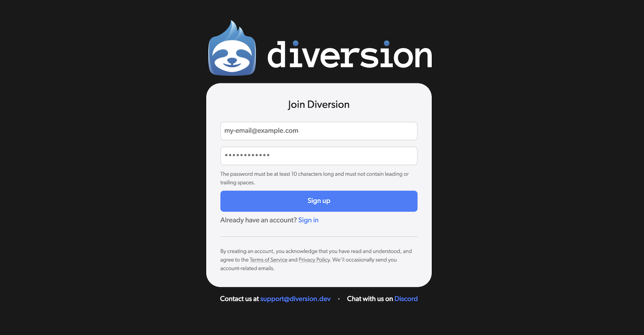 signup form diversion 