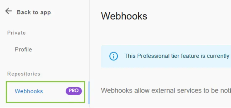 webhooks at diversion version control