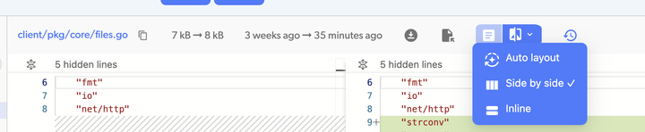 diversion version control diff views