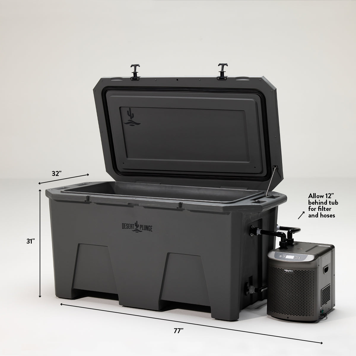 The Desert Plunge Exclusive Cold Plunge Tub - 1/4 horsepower - Stealth