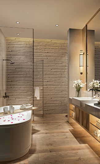 a picture of a cozy bathroom with warm lighting