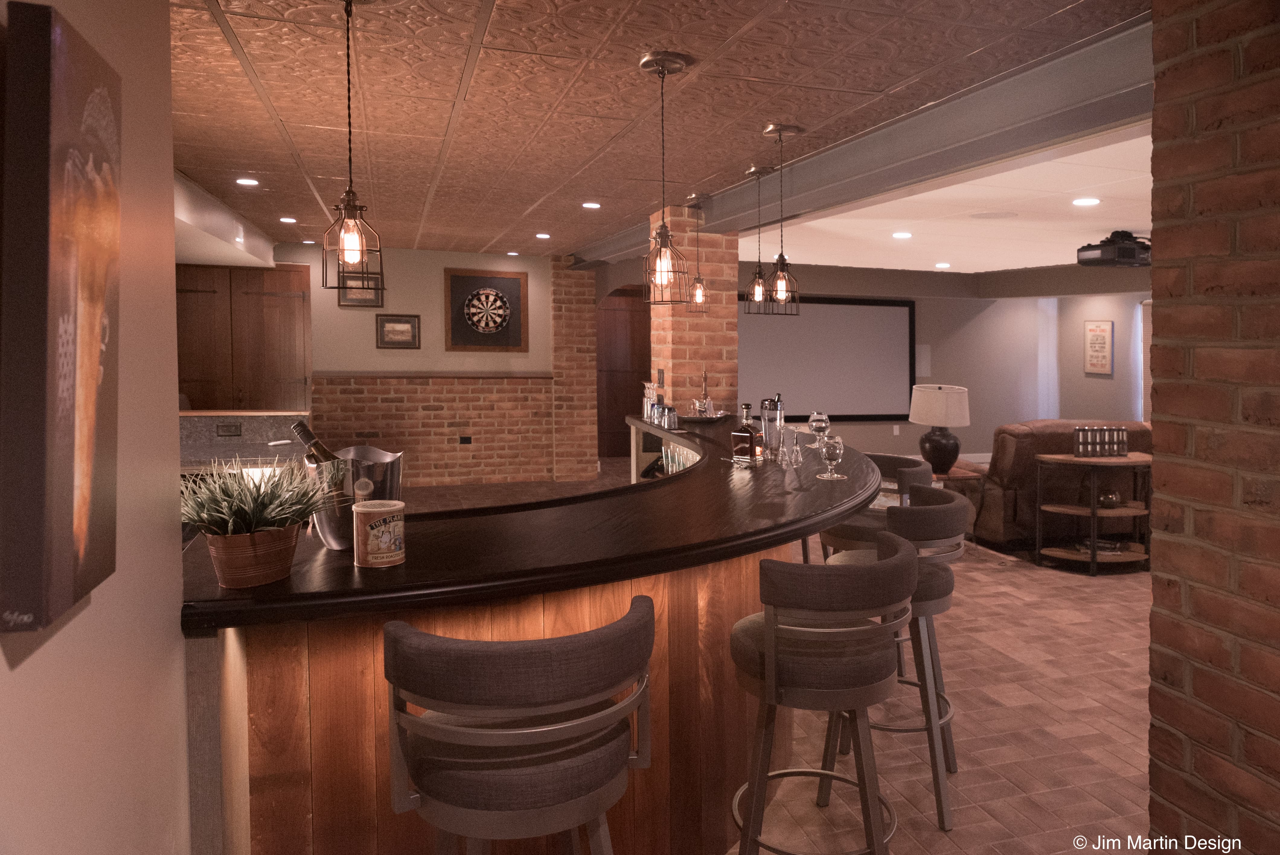 A custom home bar.