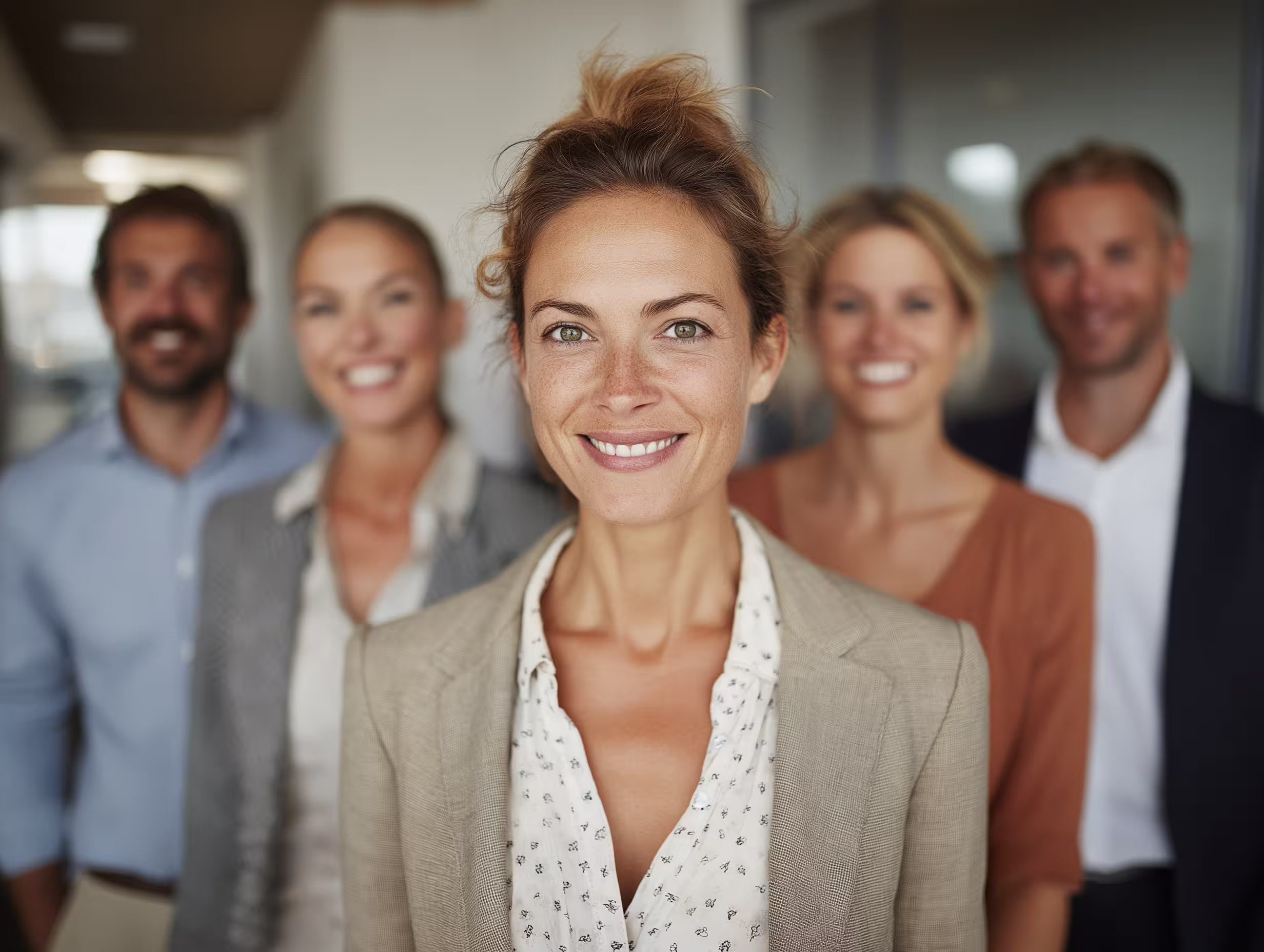 Representing what is executive coaching, a group of executives feeling confident in what they accomplished.