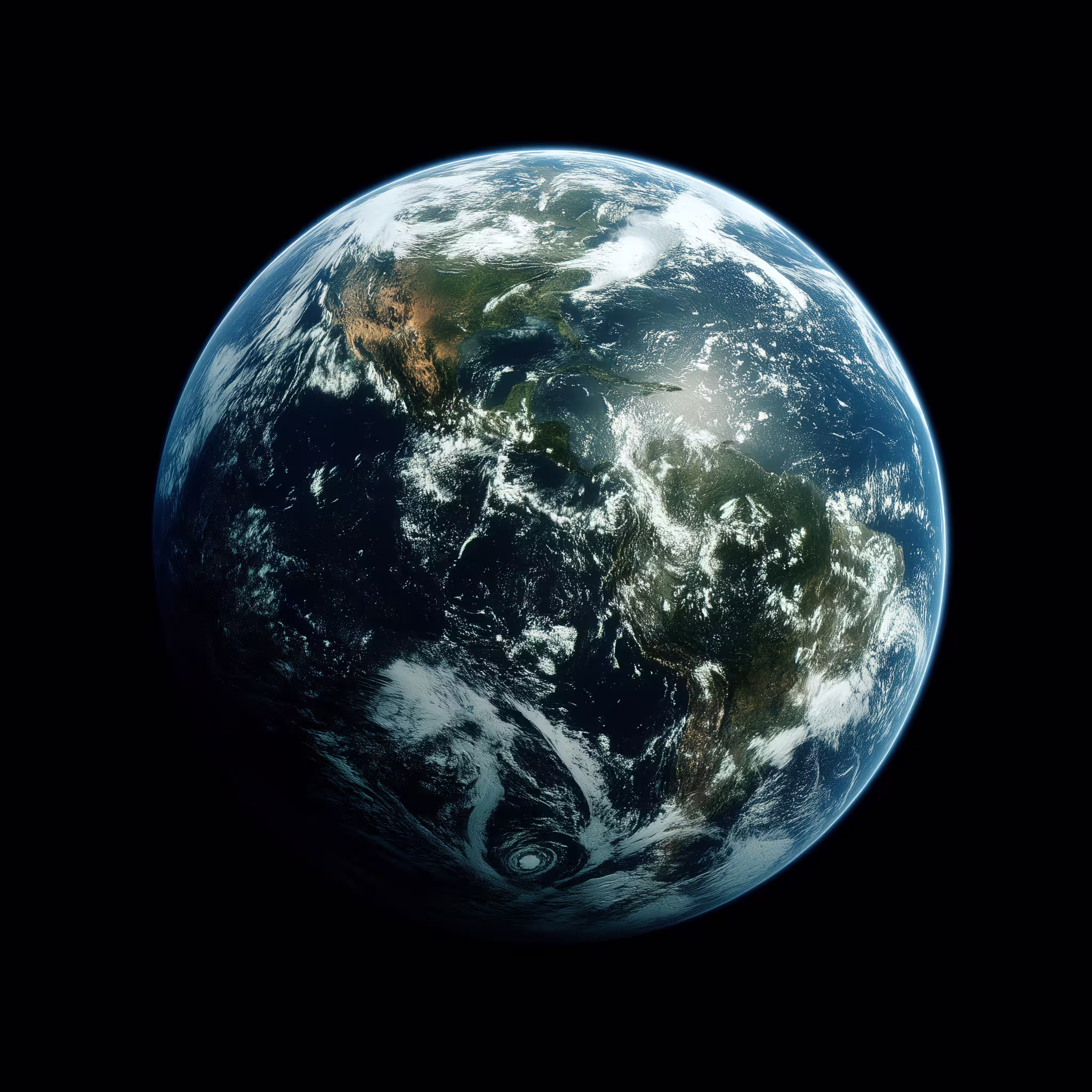 Earth showing diverse environments like forests, deserts, oceans, and polar regions.