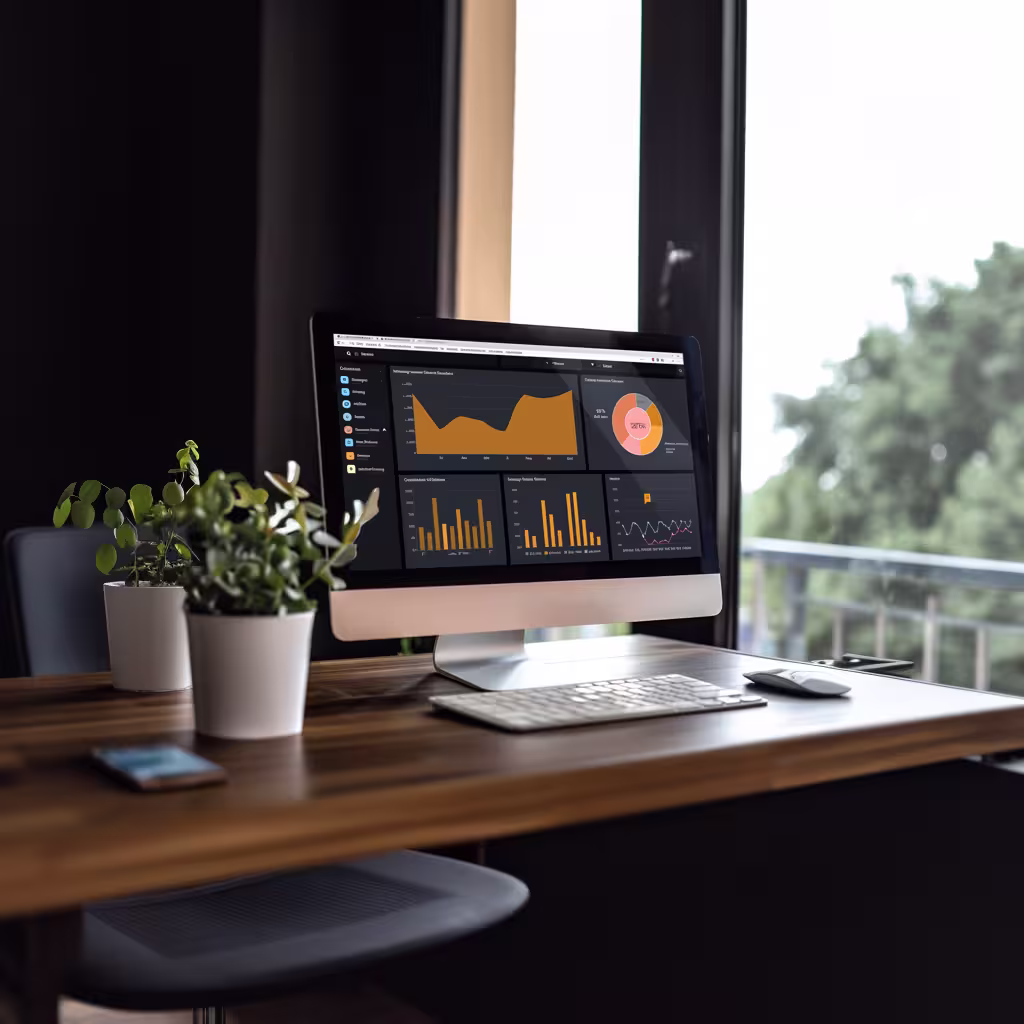 Private equity consulting analytics dashboard for private equity workforce strategy on a computer.
