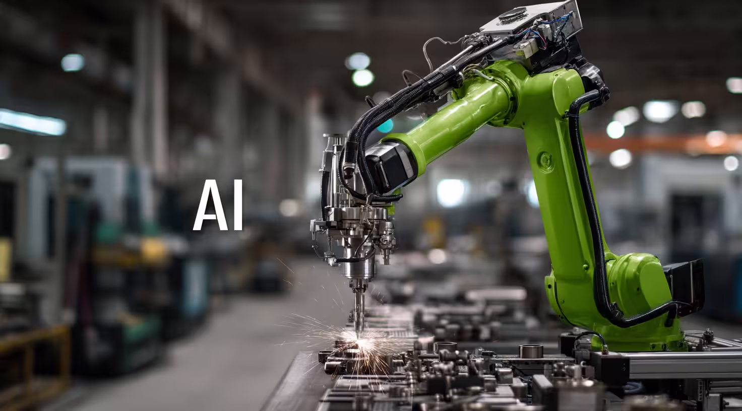 AI robotic arm in a manufacturing startup, symbolizing automation, innovation, and leadership due diligence in industry.