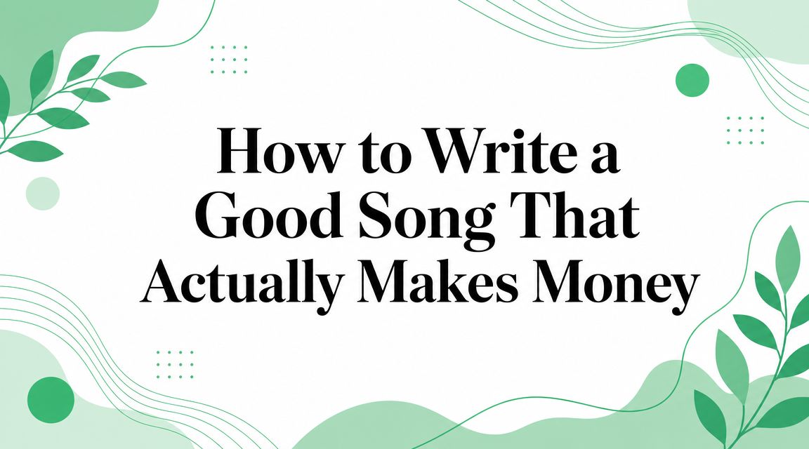 How to Write a Good Song That Actually Makes Money