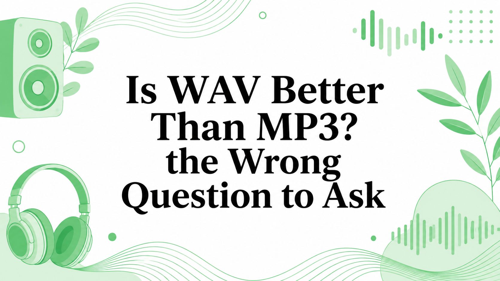 Is WAV Better Than MP3? the Wrong Question to Ask