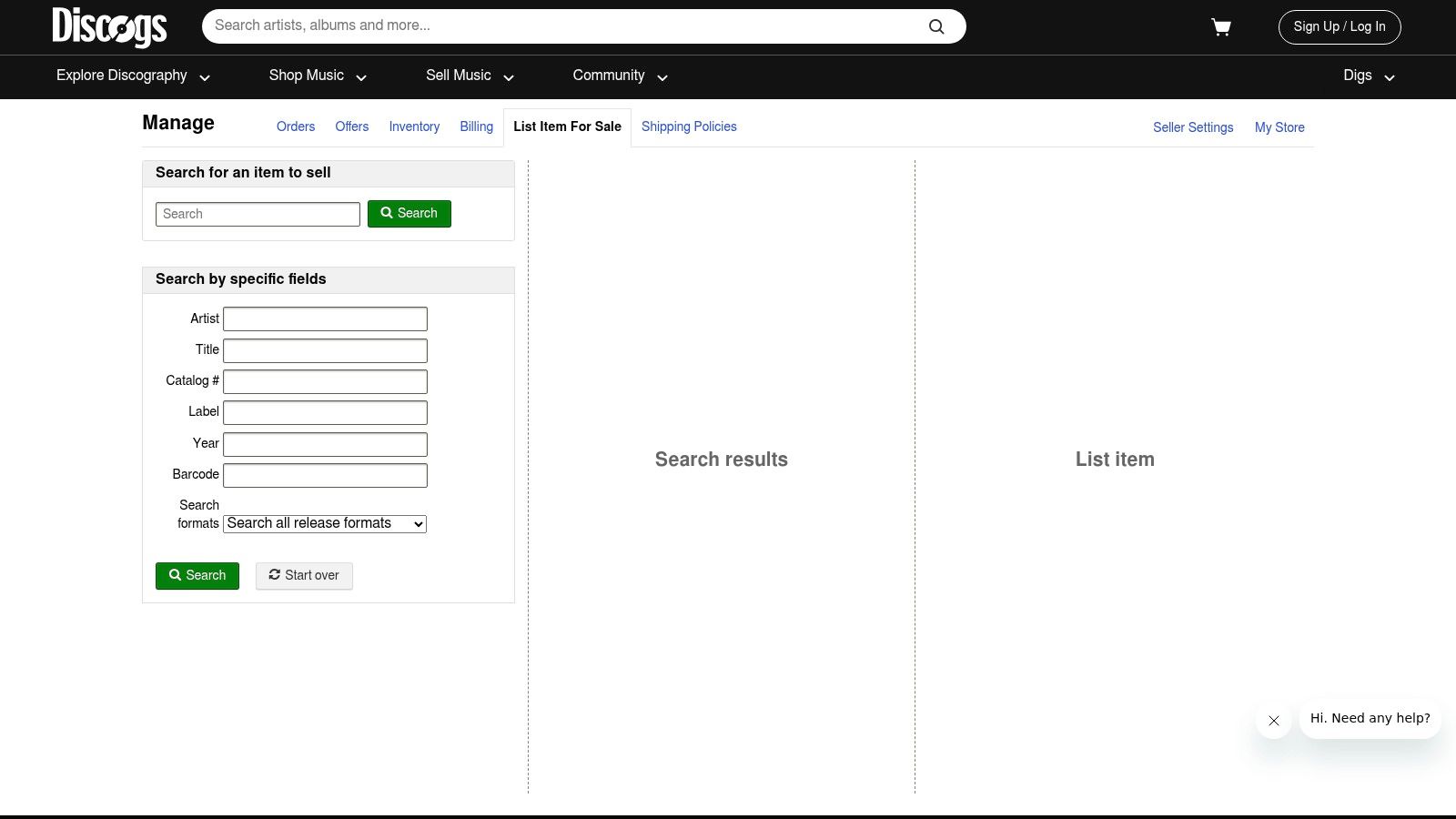 Discogs Marketplace
