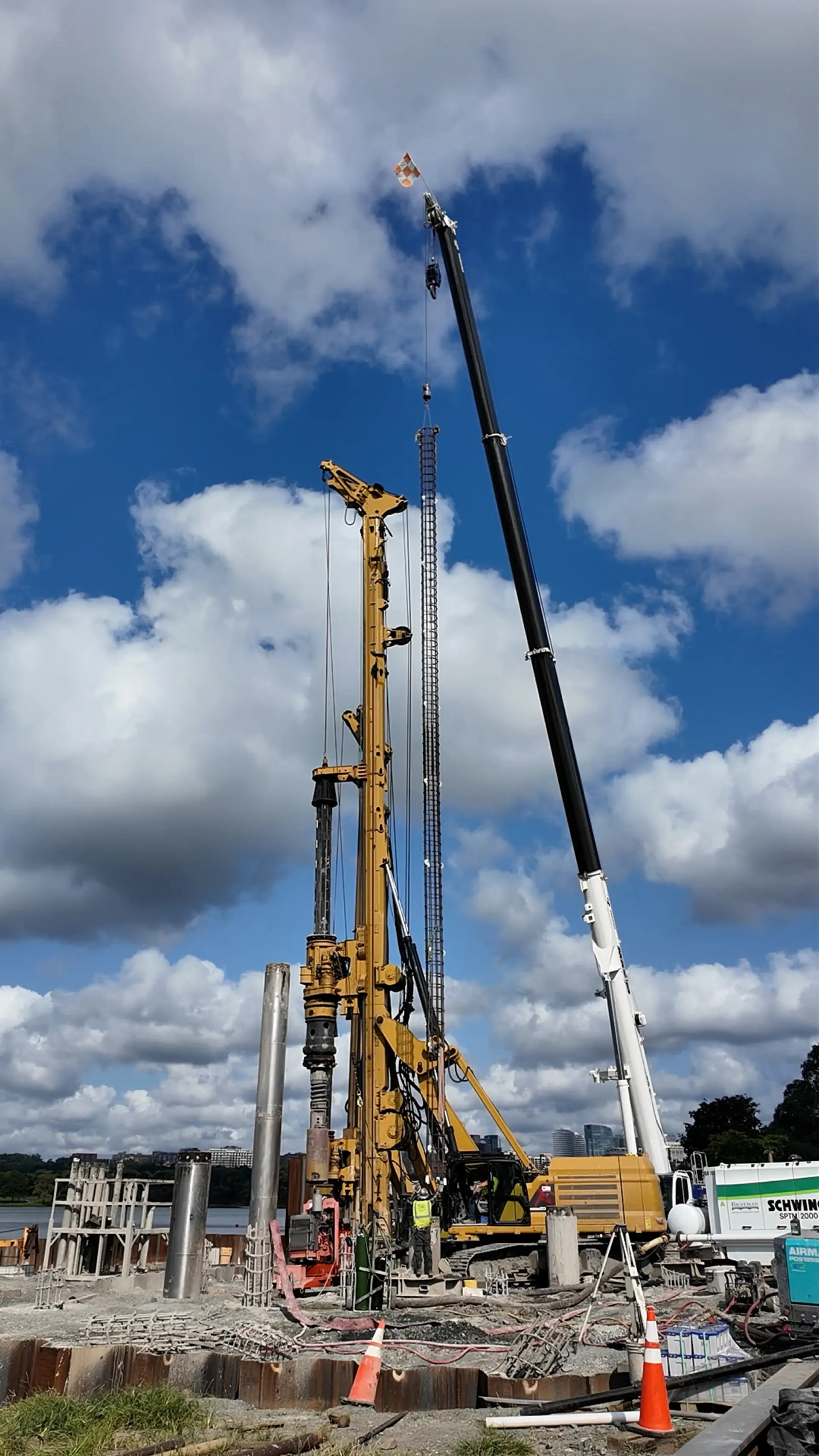 West Potomac Park Deep Foundations – Setting Reinforcing Cage