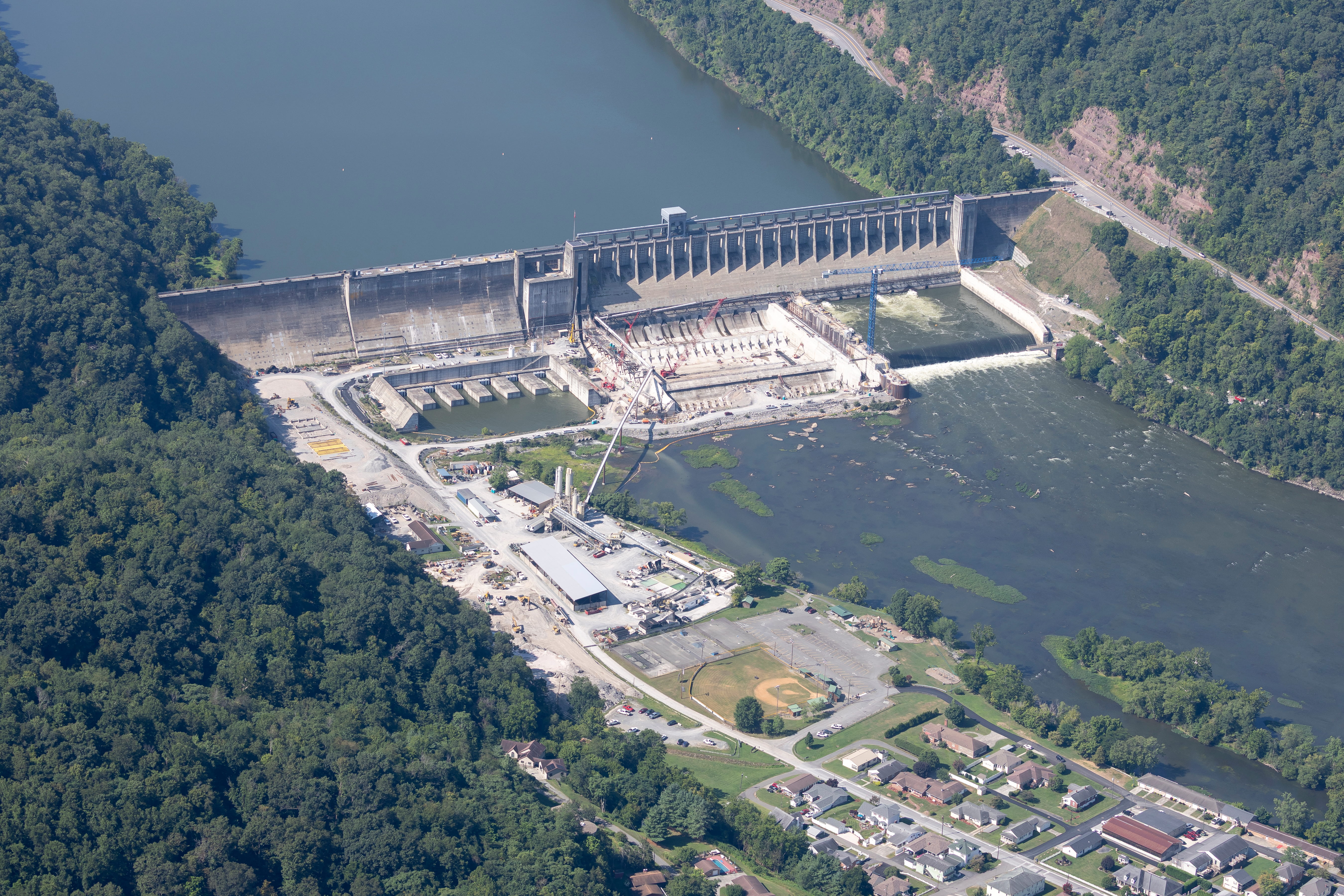 Aerial view of Bluestone Dam
