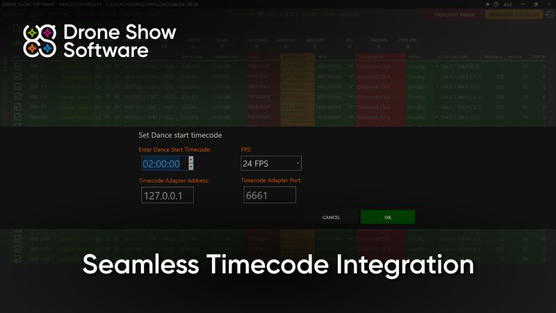 Seamless Timecode Integration with Drone Show Software