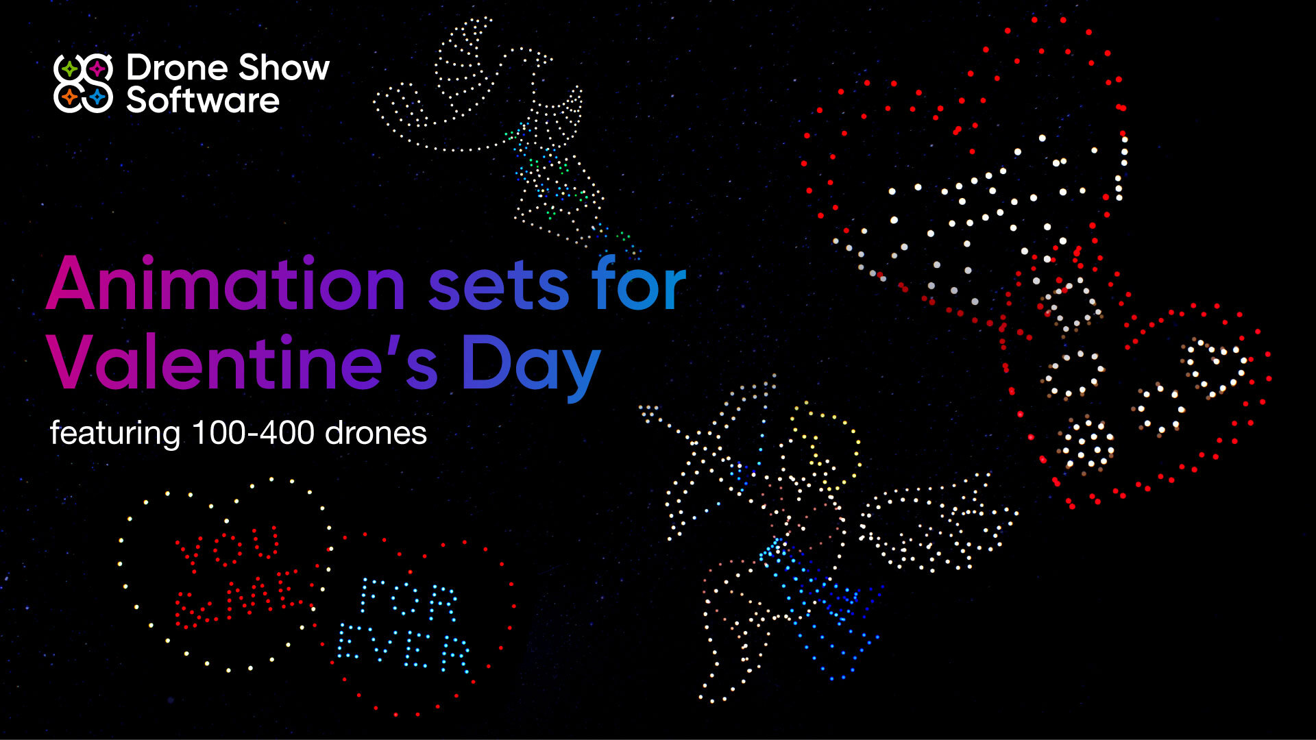 SPH Engineering presenta decorados románticos de animación con drones para un Día de San Valentín inolvidable
