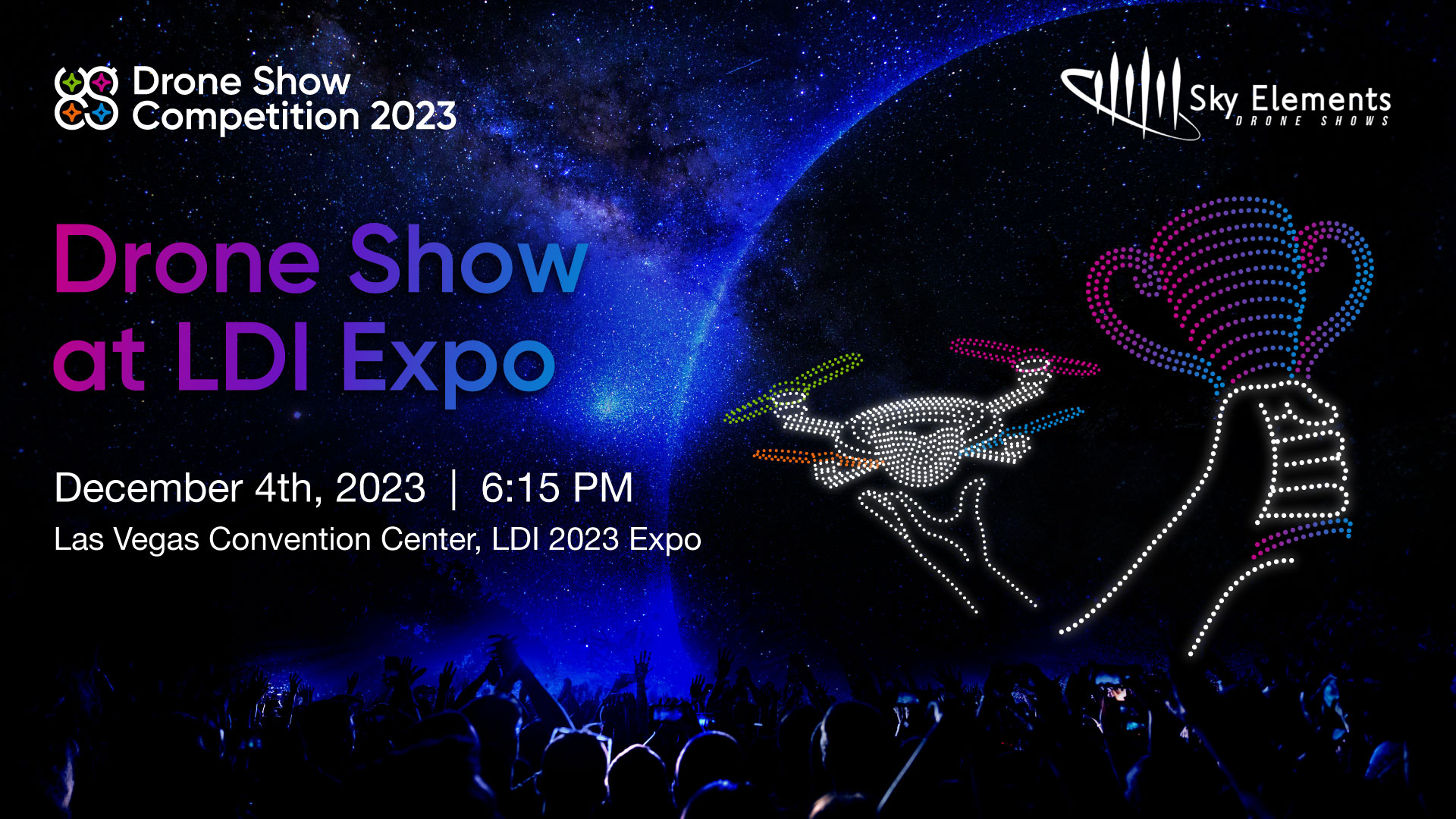 SPH Engineering celebra los resultados del concurso Drone Show con una ceremonia de premiación y un espectacular espectáculo de drones de Sky Elements en Las Vegas