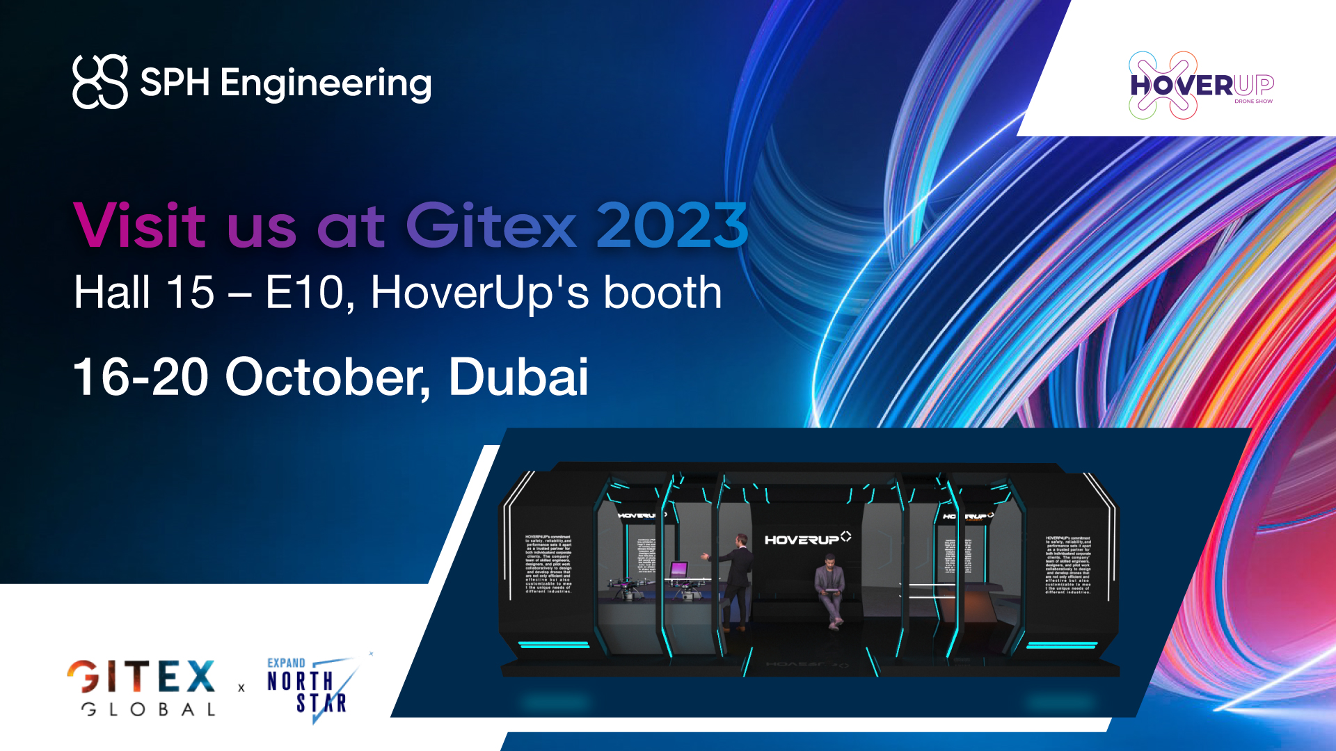 SPH Engineering despega en Gitex 2023 en colaboración con HoverUp