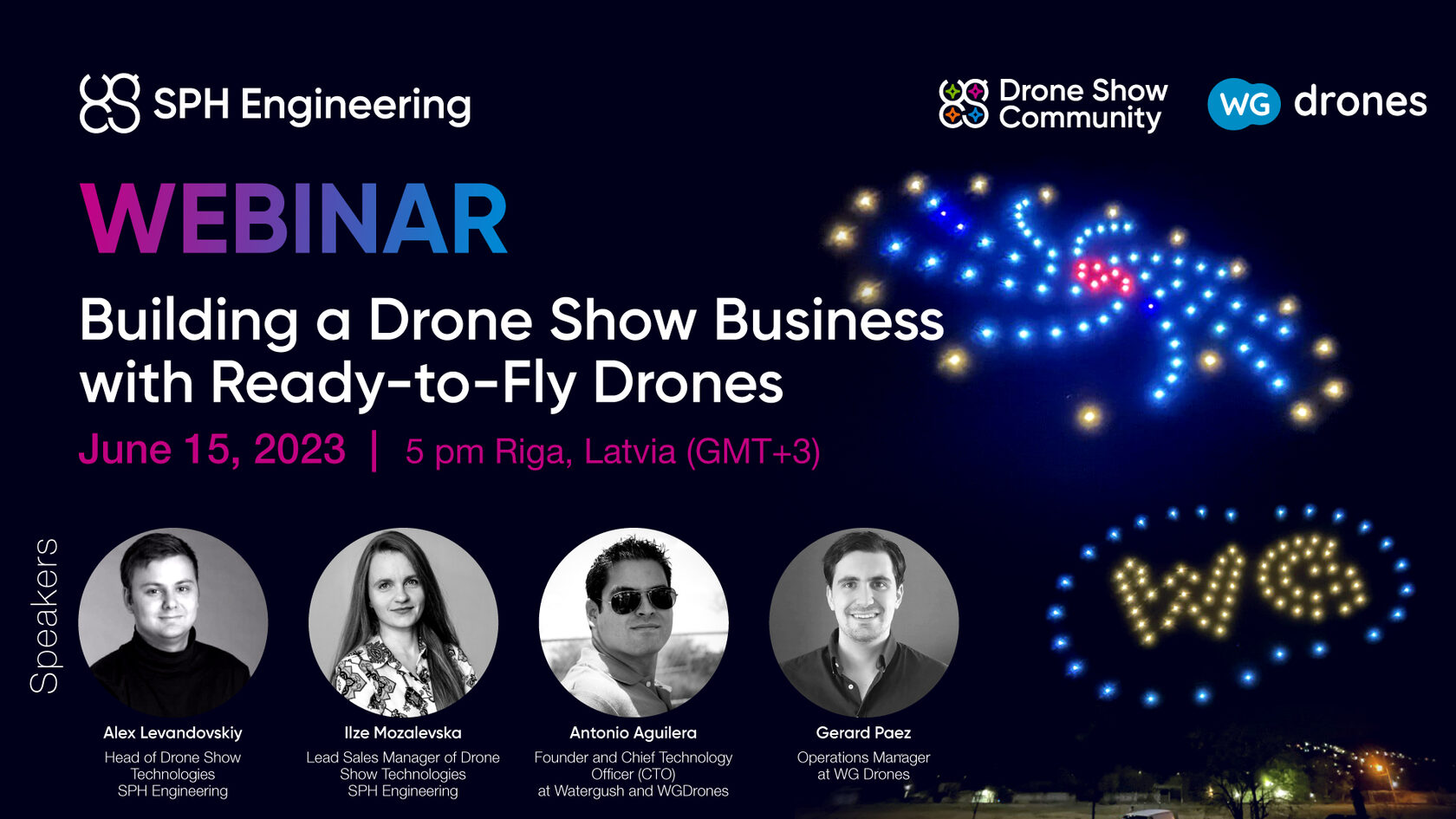 SPH Engineering y WG Drones comparten los secretos para construir exitosas empresas de exhibición de drones con drones listos para volar