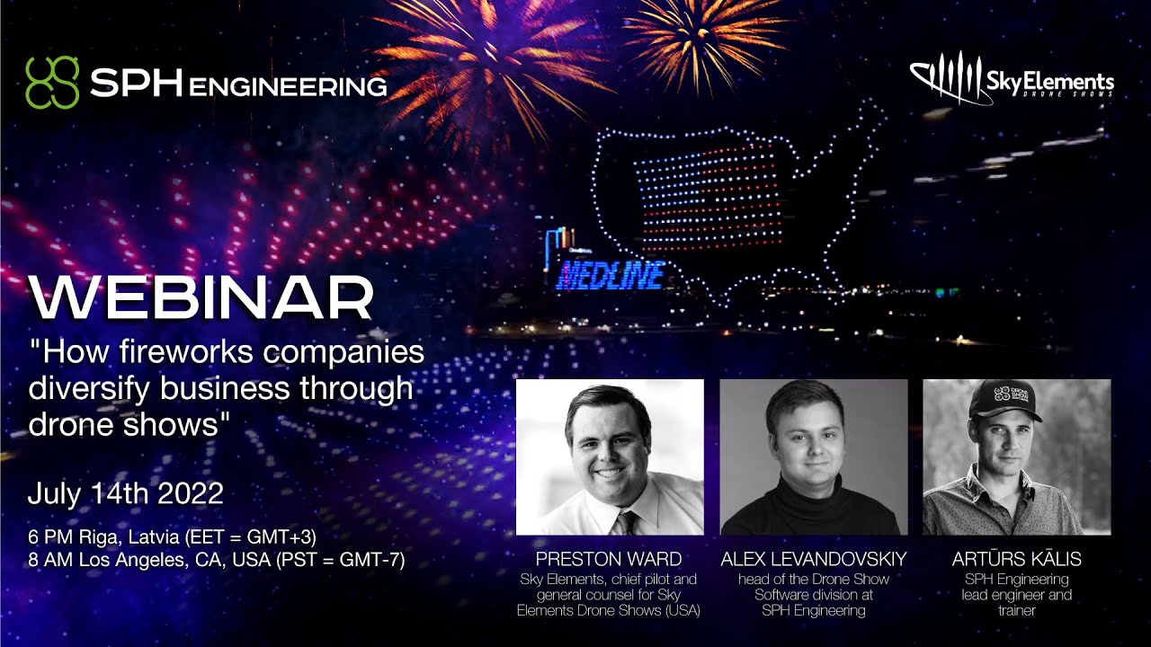 Grabación de un seminario web: Cómo las empresas de fuegos artificiales diversifican sus negocios a través de espectáculos con drones