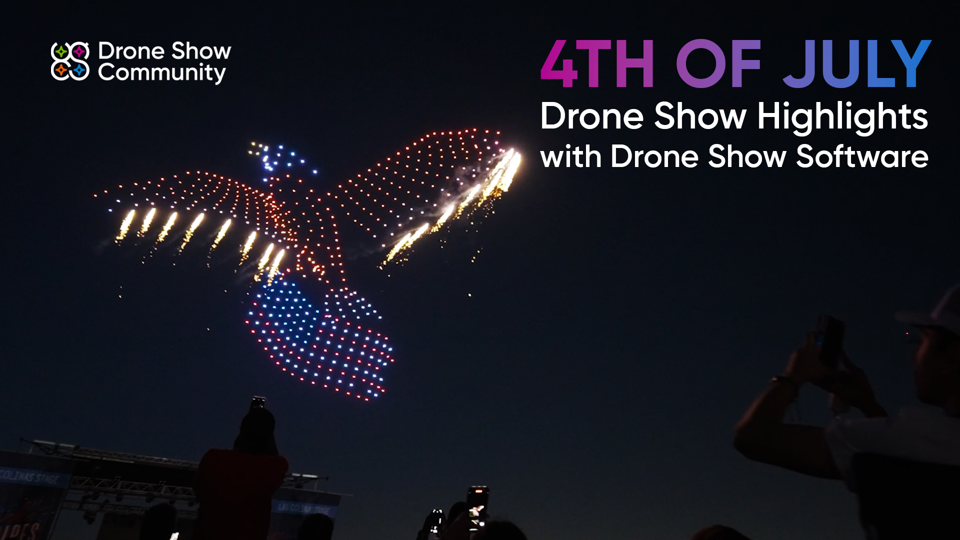 Rojo, blanco y azul desde arriba: los drones se apoderan de las celebraciones del 4 de julio