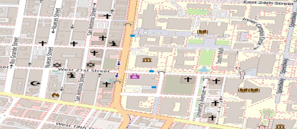 Map of Nueces Mosque at 1906 Nueces St, Austin, TX 78705