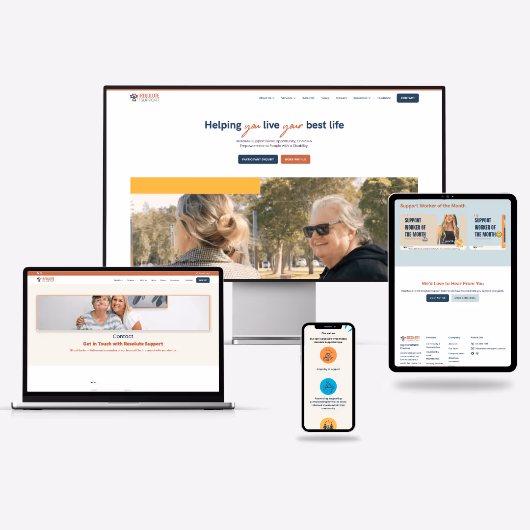 Responsive healthcare website shown on multiple devices