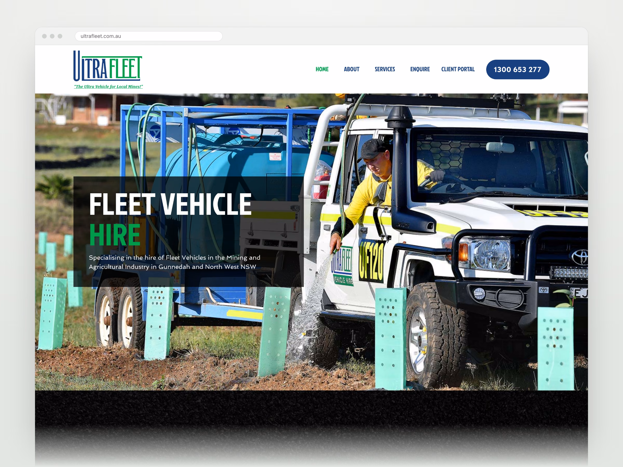 Ultra Fleet homepage in a desktop browser