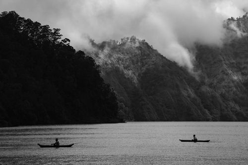 fishing the caldera, Bali