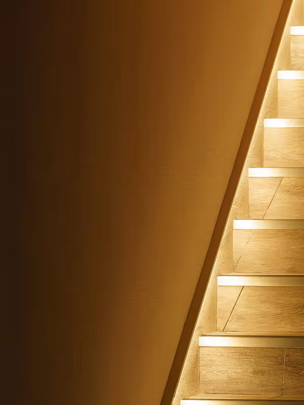 Brightly illuminated stairwell