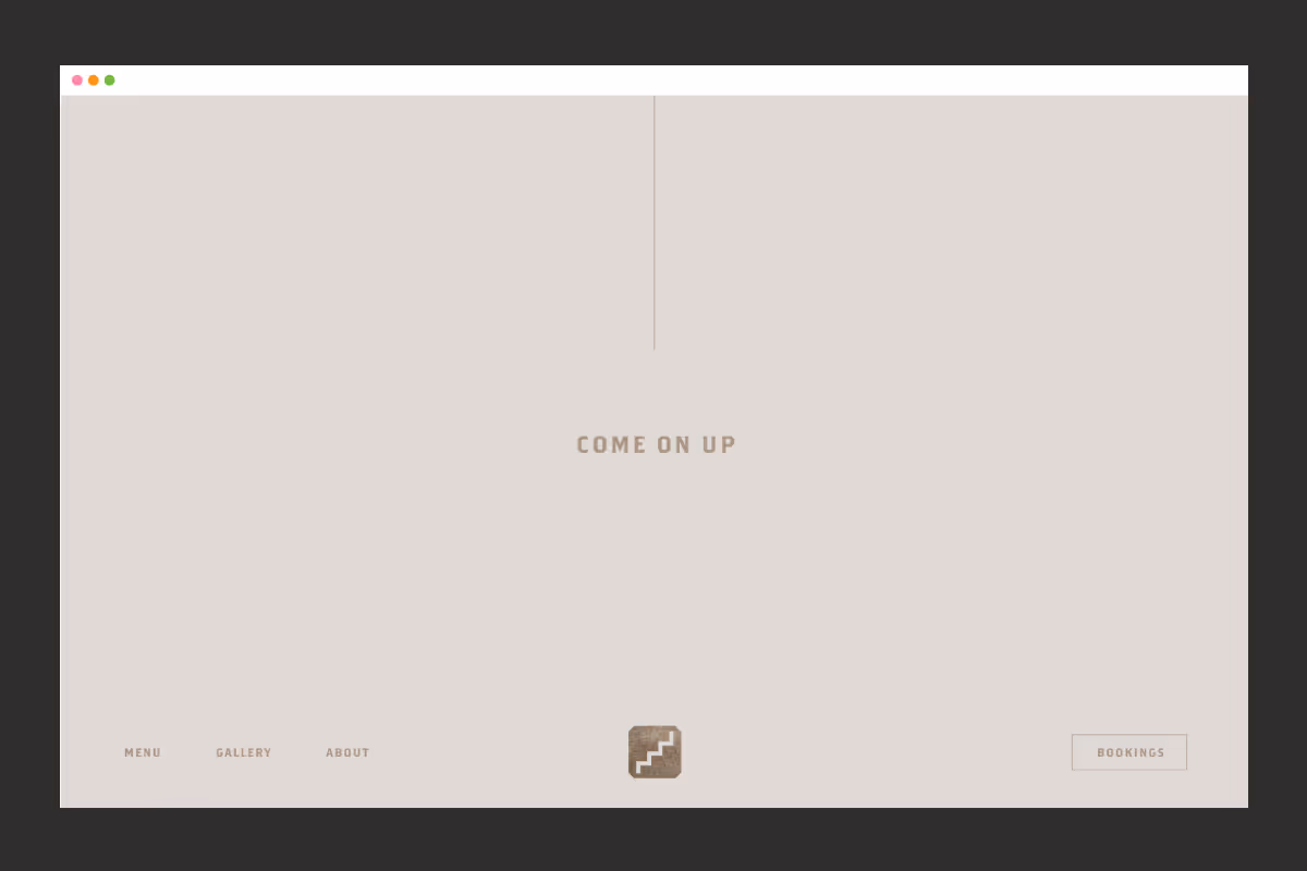 Screenshot of the restaurant's website