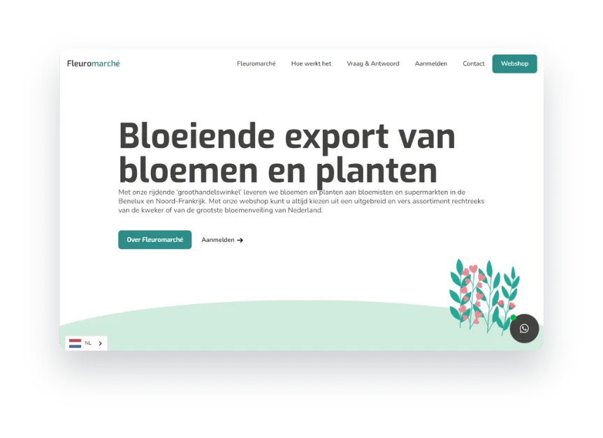 A Dutch flower exporter, blooming in two languages.
