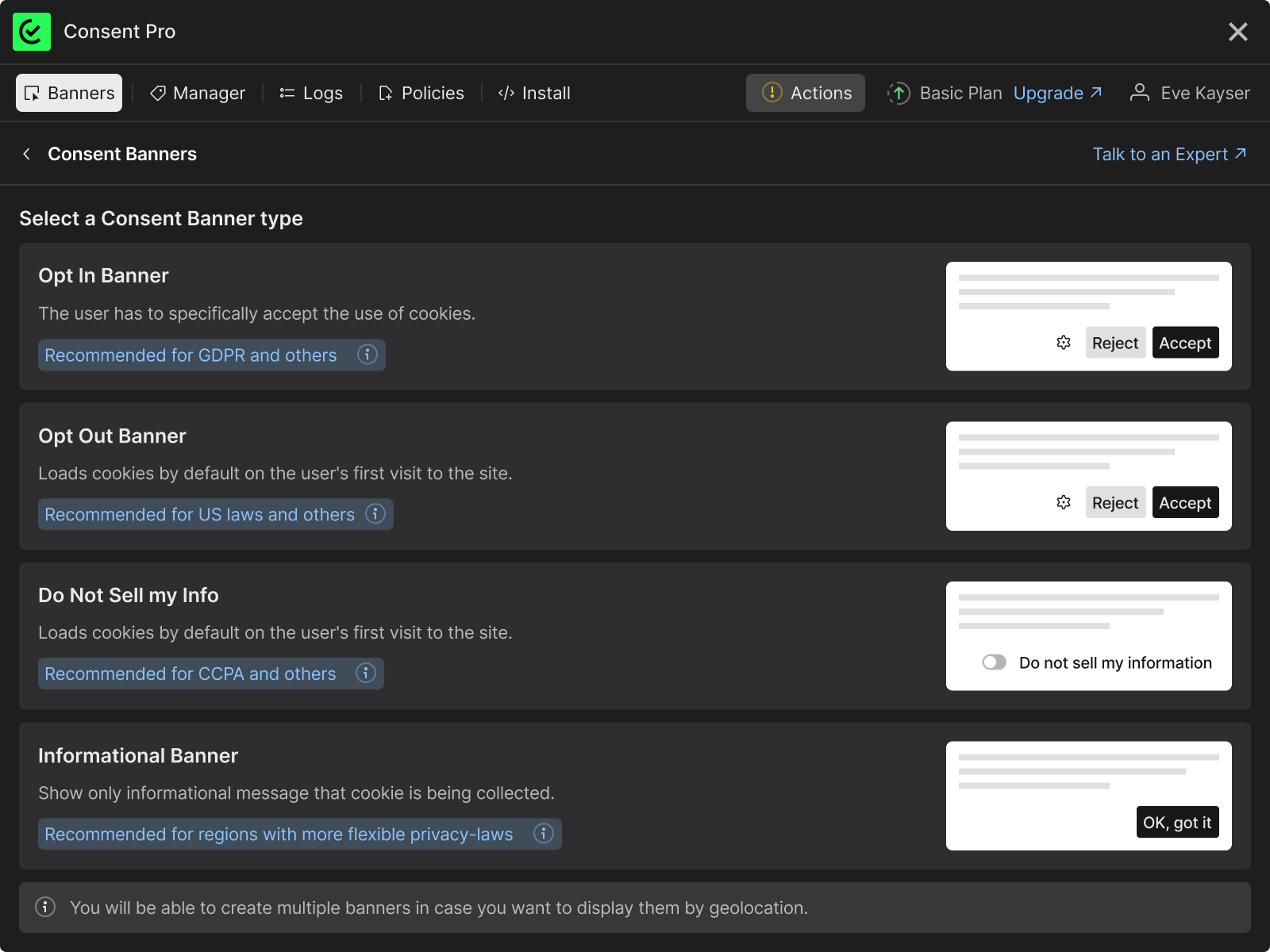 cookie banners